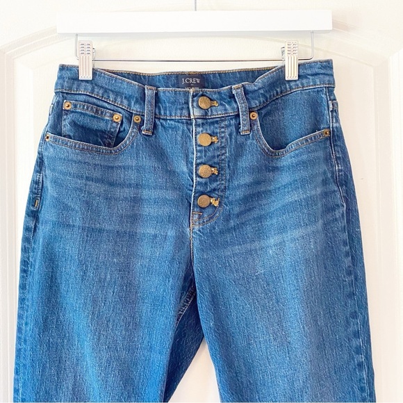 J. CREW Factory Mid Rise Flare Crop Jeans Button Fly Sz 28 - Picture 4 of 9